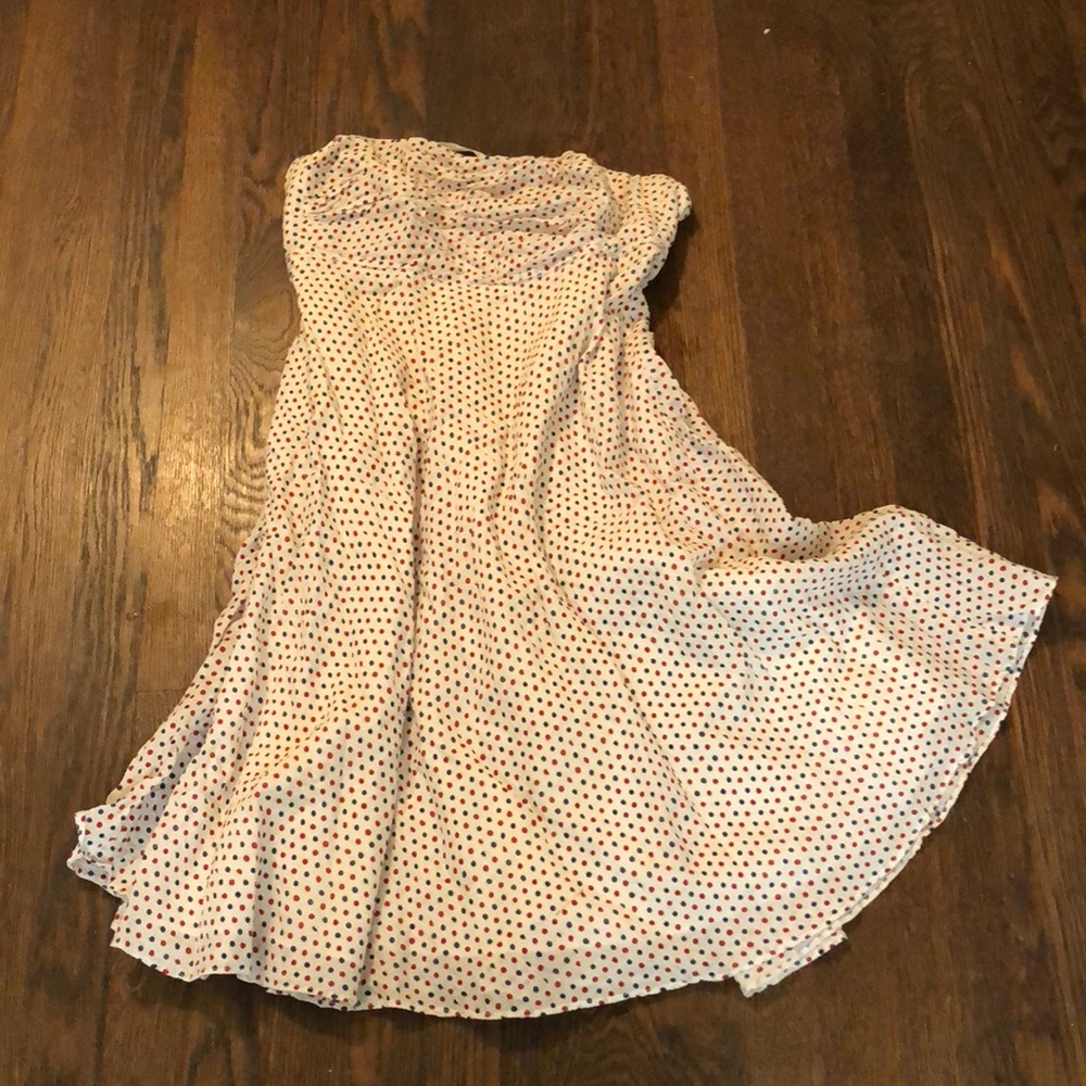 Red, white and blue polka dot Jcrew sundress
